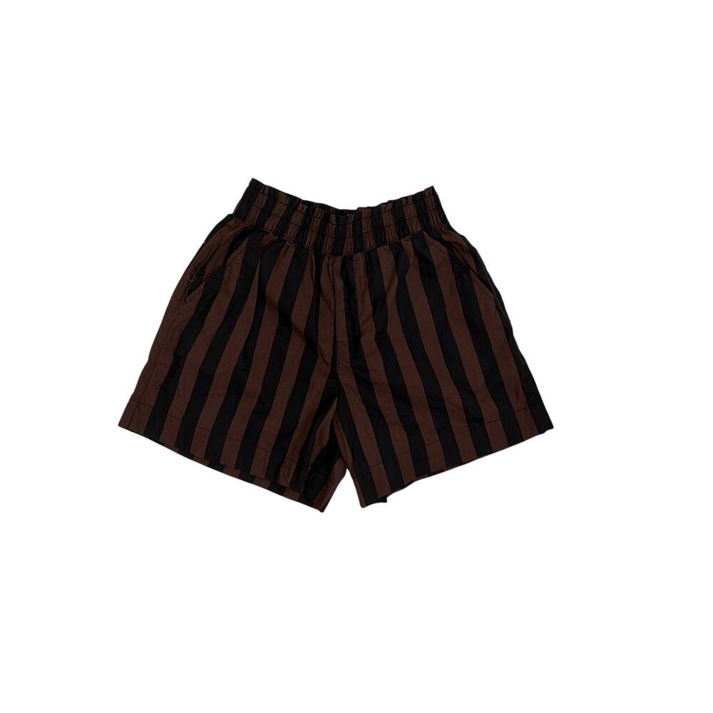 Aerie Good Day Relaxed Fit Brown Black Vertical Striped Shorts Size XS